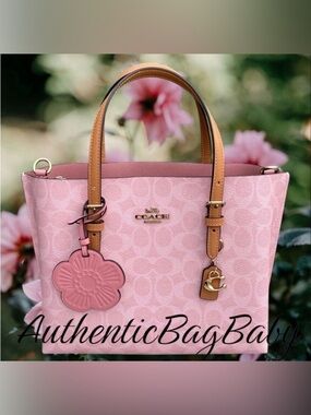 Coach Mollie Tote Bag 25 Powder Pink Purse
